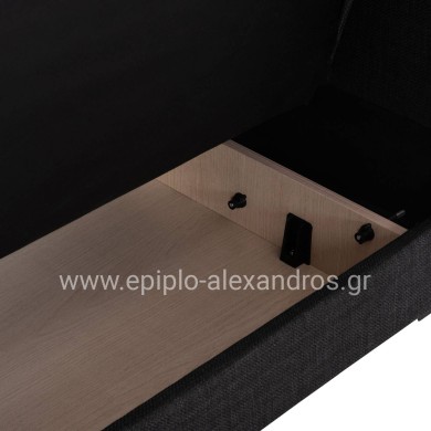 ΚΑΝΑΠΕΣ ΚΡΕΒΑΤΙ ΜΕ ΑΠΟΘ.ΧΩΡΟ ΔΙΘΕΣΙΟΣ NIKKO HM3293.01 ΓΚΡΙ ΥΦΑΣΜΑ 144x75x84Υεκ.