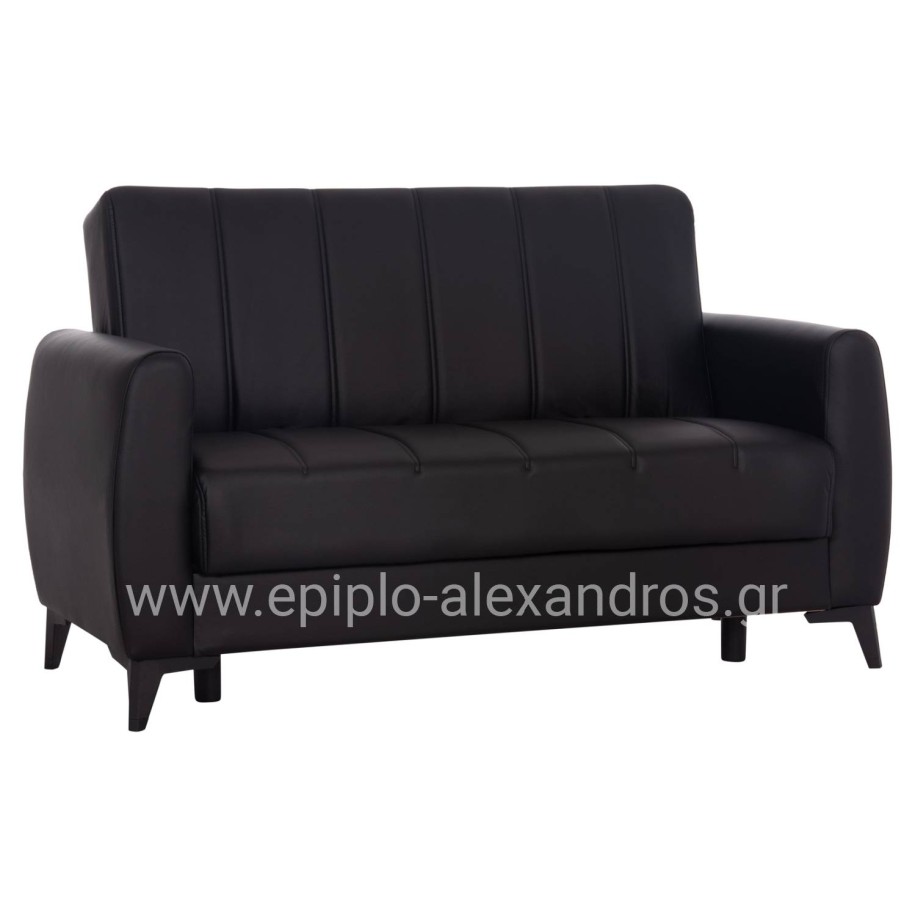 SOFA-BED 2-SEATER WITH STORAGE SPACE NIKKO HM3293.11 BLACK PU 144x75x84Hcm.