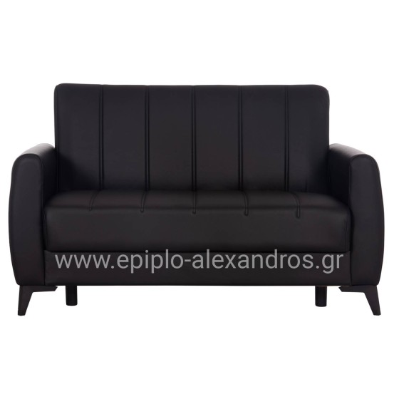 SOFA-BED 2-SEATER WITH STORAGE SPACE NIKKO HM3293.11 BLACK PU 144x75x84Hcm.