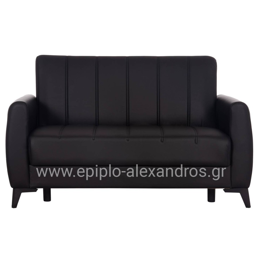 SOFA-BED 2-SEATER WITH STORAGE SPACE NIKKO HM3293.11 BLACK PU 144x75x84Hcm.