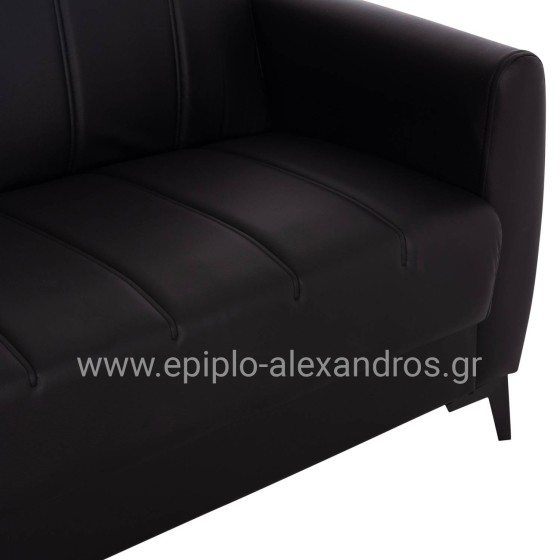 SOFA-BED 2-SEATER WITH STORAGE SPACE NIKKO HM3293.11 BLACK PU 144x75x84Hcm.