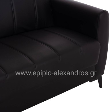 SOFA-BED 2-SEATER WITH STORAGE SPACE NIKKO HM3293.11 BLACK PU 144x75x84Hcm.