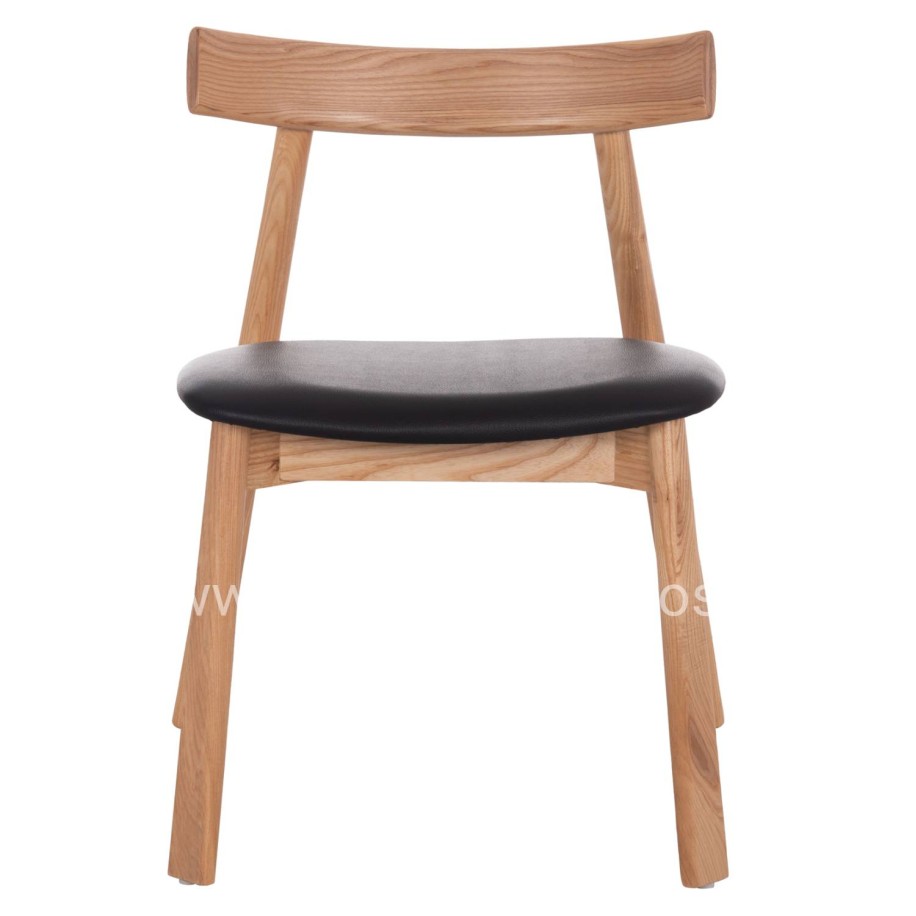 DINING CHAIR SEKAN HM18245.04 RUBBERWOOD-BLACK PU 60x54x72Hcm.