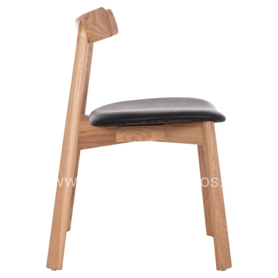 DINING CHAIR SEKAN HM18245.04 RUBBERWOOD-BLACK PU 60x54x72Hcm.