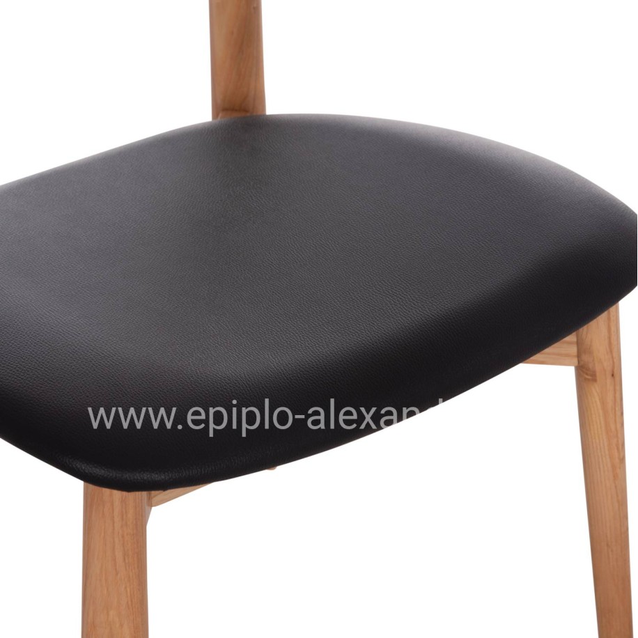DINING CHAIR SEKAN HM18245.04 RUBBERWOOD-BLACK PU 60x54x72Hcm.