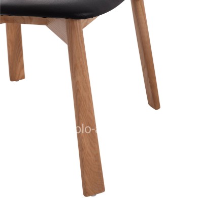 DINING CHAIR SEKAN HM18245.04 RUBBERWOOD-BLACK PU 60x54x72Hcm.