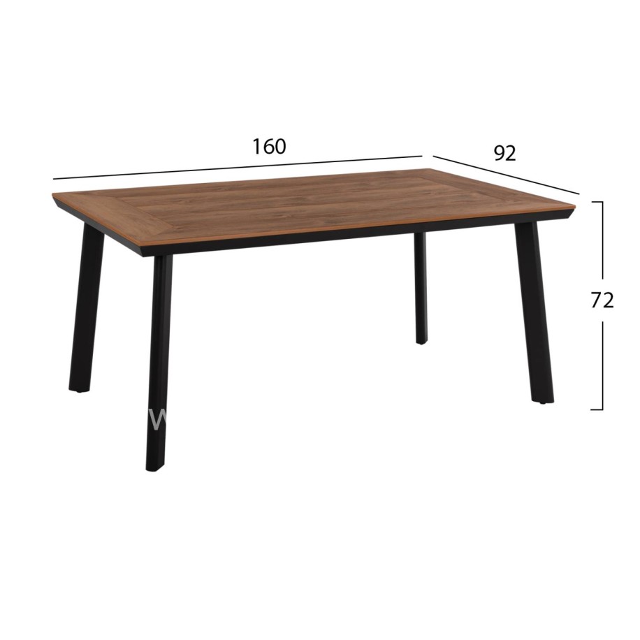 OUTDOOR DINING SET TABER HM21198 TABLE & 6 DINING CHAIRS-ALUMINUM & POLYWOOD--ANTHRACITE COLOR