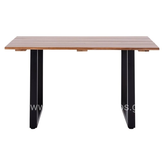 OUTDOOR DINING TABLE FRIGGO HM6296.02 ACACIA WOOD 2.6cm thick--METAL LEGS 140x80x76Hcm