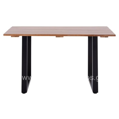 OUTDOOR DINING TABLE FRIGGO HM6296.02 ACACIA WOOD 2.6cm thick--METAL LEGS 140x80x76Hcm