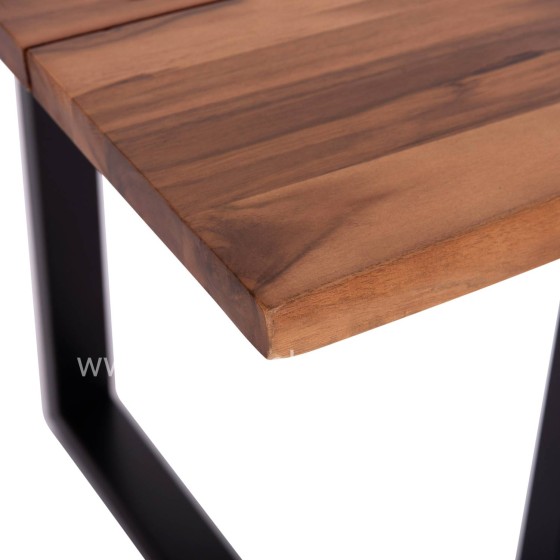 OUTDOOR DINING TABLE FRIGGO HM6296.02 ACACIA WOOD 2.6cm thick--METAL LEGS 140x80x76Hcm