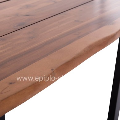 OUTDOOR DINING TABLE FRIGGO HM6296.02 ACACIA WOOD 2.6cm thick--METAL LEGS 140x80x76Hcm