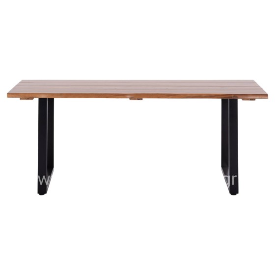 OUTDOOR DINING TABLE FRIGGO HM6298.01 ACACIA WOOD 3.5cm thick--METAL LEGS 200x100x77Hcm