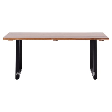 OUTDOOR DINING TABLE FRIGGO HM6298.01 ACACIA WOOD 3.5cm thick--METAL LEGS 200x100x77Hcm