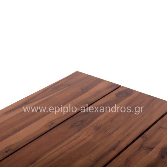 OUTDOOR DINING TABLE FRIGGO HM6298.01 ACACIA WOOD 3.5cm thick--METAL LEGS 200x100x77Hcm