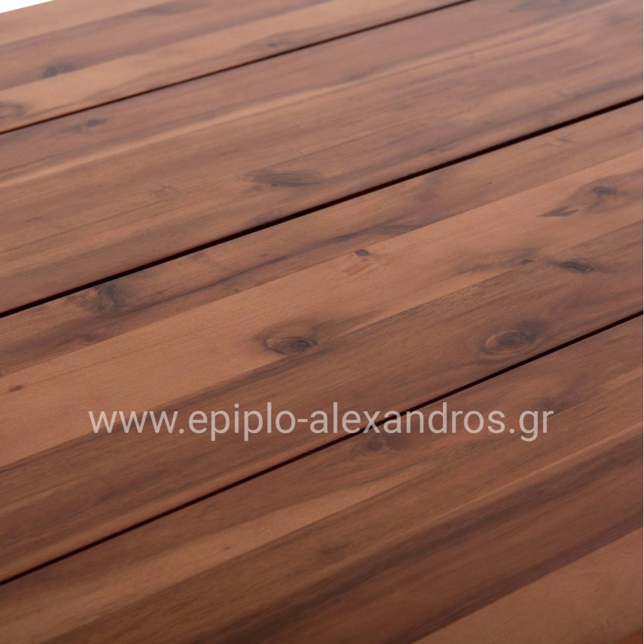 OUTDOOR DINING TABLE FRIGGO HM6298.02 ACACIA WOOD 2.6cm thick--METAL LEGS 200x100x76Hcm