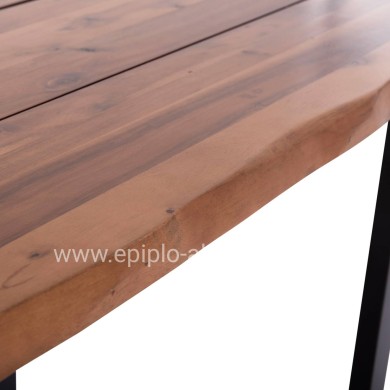 OUTDOOR DINING TABLE FRIGGO HM6298.02 ACACIA WOOD 2.6cm thick--METAL LEGS 200x100x76Hcm