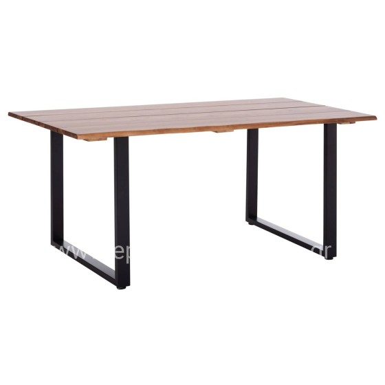 OUTDOOR DINING TABLE FRIGGO HM6297.02 ACACIA WOOD 2.6cm thick--METAL LEGS 160x80x76Hcm