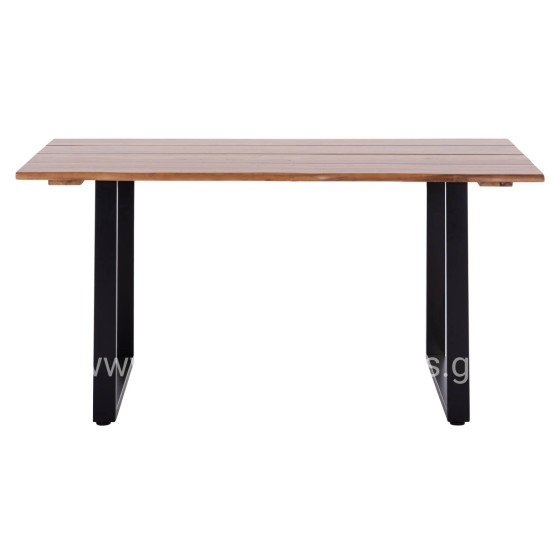 OUTDOOR DINING TABLE FRIGGO HM6297.02 ACACIA WOOD 2.6cm thick--METAL LEGS 160x80x76Hcm
