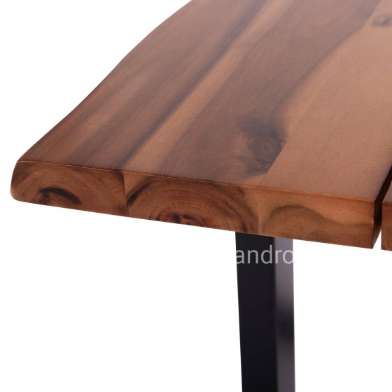 OUTDOOR DINING TABLE FRIGGO HM6297.02 ACACIA WOOD 2.6cm thick--METAL LEGS 160x80x76Hcm