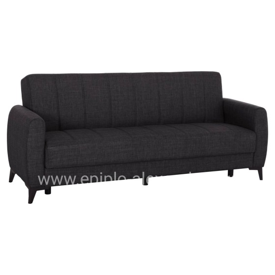 SOFA-BED 3-SEATER WITH STORAGE SPACE NIKKO HM3292.01 GREY FABRIC 209x76x83Hcm.