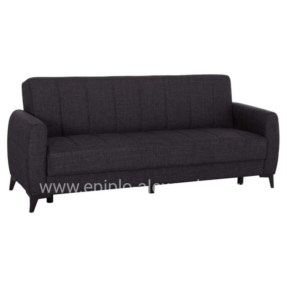 SOFA-BED 3-SEATER WITH STORAGE SPACE NIKKO HM3292.01 GREY FABRIC 209x76x83Hcm.
