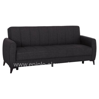 SOFA-BED 3-SEATER WITH STORAGE SPACE NIKKO HM3292.01 GREY FABRIC 209x76x83Hcm.