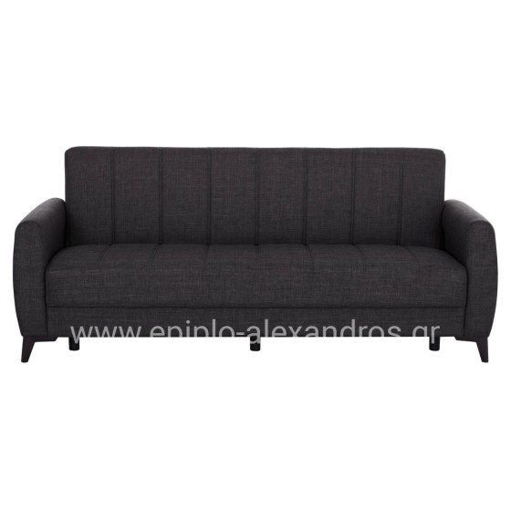SOFA-BED 3-SEATER WITH STORAGE SPACE NIKKO HM3292.01 GREY FABRIC 209x76x83Hcm.