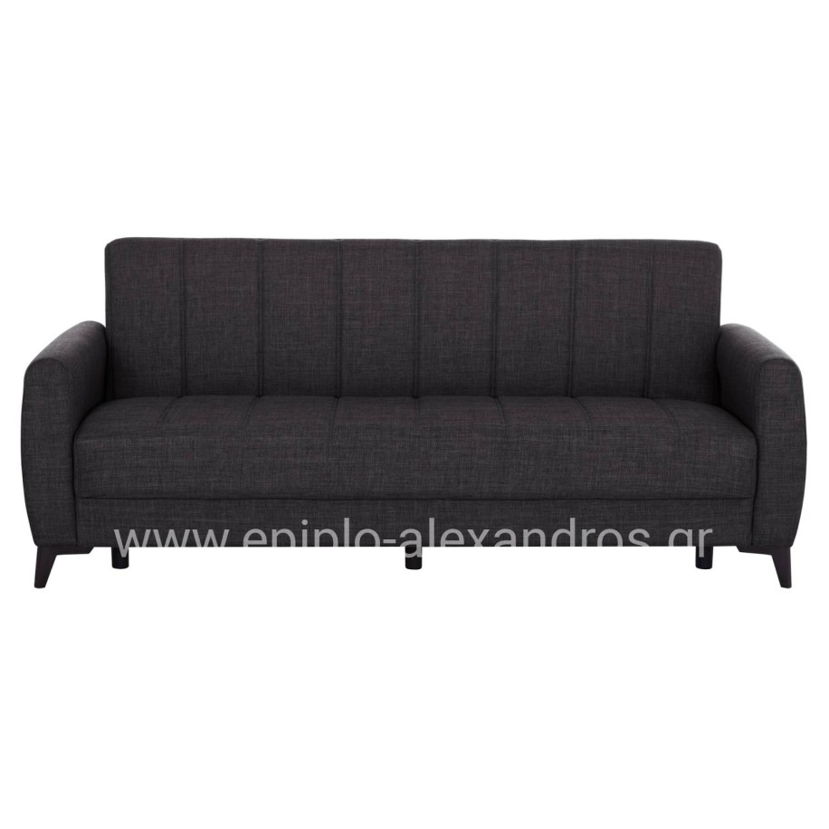 SOFA-BED 3-SEATER WITH STORAGE SPACE NIKKO HM3292.01 GREY FABRIC 209x76x83Hcm.
