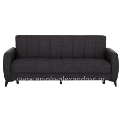 SOFA-BED 3-SEATER WITH STORAGE SPACE NIKKO HM3292.01 GREY FABRIC 209x76x83Hcm.