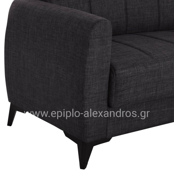 SOFA-BED 3-SEATER WITH STORAGE SPACE NIKKO HM3292.01 GREY FABRIC 209x76x83Hcm.
