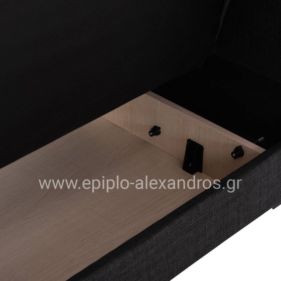 SOFA-BED 3-SEATER WITH STORAGE SPACE NIKKO HM3292.01 GREY FABRIC 209x76x83Hcm.