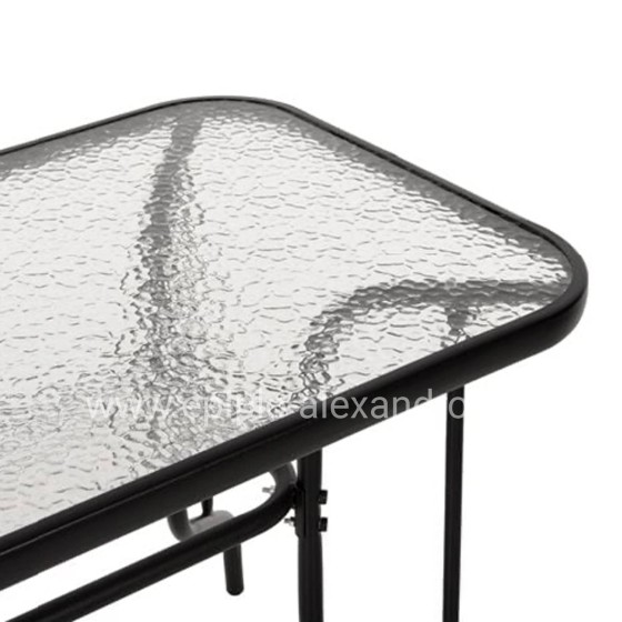 OUTDOOR DINING SET ADAM HM5193.13 TABLE WITH 4 DINING CHAIRS--BLACK