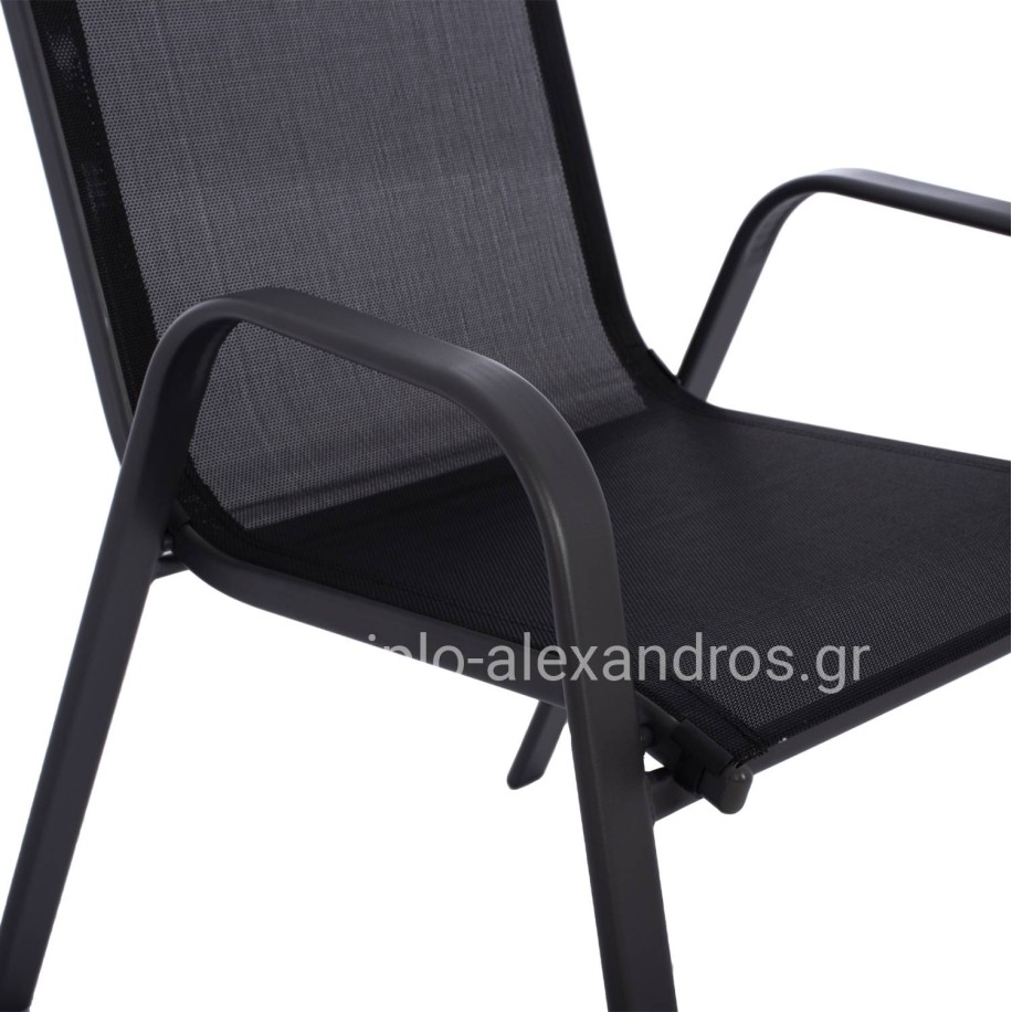 OUTDOOR DINING SET ADAM HM5193.13 TABLE WITH 4 DINING CHAIRS--BLACK