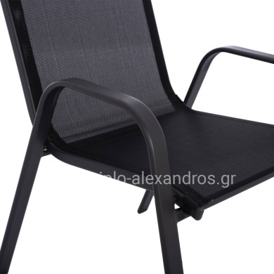 OUTDOOR DINING SET ADAM HM5193.13 TABLE WITH 4 DINING CHAIRS--BLACK