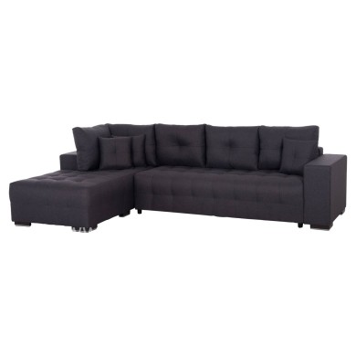 CORNER SOFA-BED WITH STORAGE SPACE TRENDSTON HM3302.01L GREY FABRIC 298x177x95Hcm.