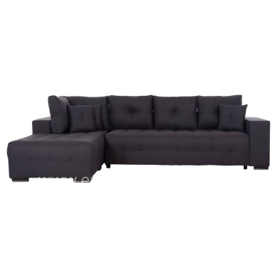 CORNER SOFA-BED WITH STORAGE SPACE TRENDSTON HM3302.01L GREY FABRIC 298x177x95Hcm.