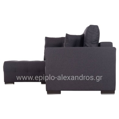 CORNER SOFA-BED WITH STORAGE SPACE TRENDSTON HM3302.01L GREY FABRIC 298x177x95Hcm.