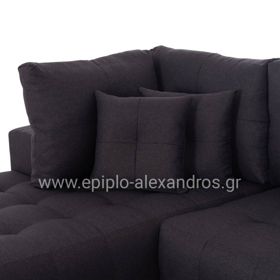 ΓΩΝΙΑΚΟΣ ΚΑΝΑΠΕΣ-ΚΡΕΒΑΤΙ ΜΕ ΑΠΟΘ.ΧΩΡΟ TRENDSTON HM3302.01L ΓΚΡΙ ΥΦΑΣΜΑ 298x177x95Υεκ