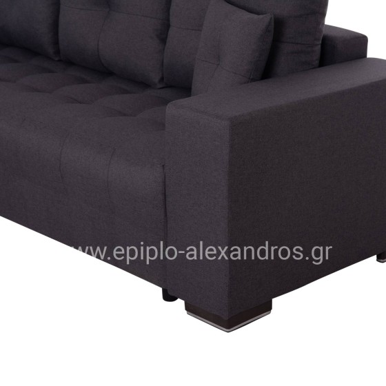 CORNER SOFA-BED WITH STORAGE SPACE TRENDSTON HM3302.01L GREY FABRIC 298x177x95Hcm.