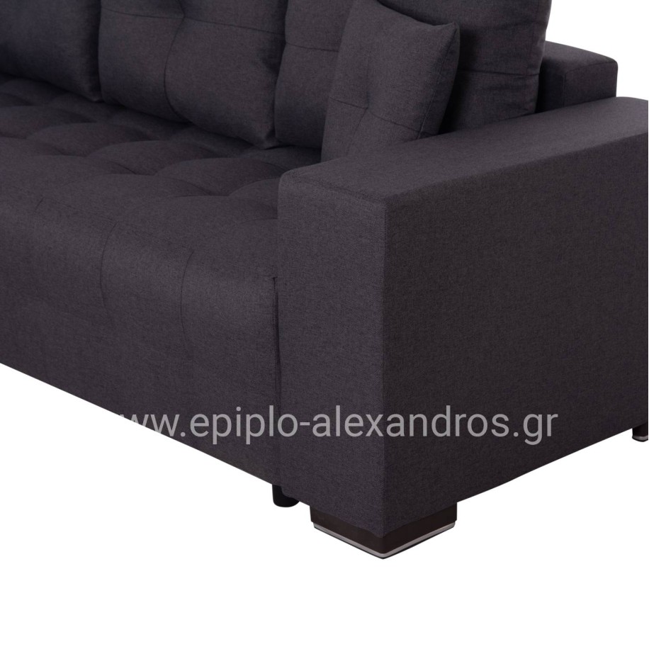 CORNER SOFA-BED WITH STORAGE SPACE TRENDSTON HM3302.01L GREY FABRIC 298x177x95Hcm.