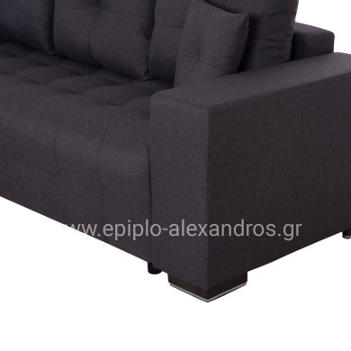 CORNER SOFA-BED WITH STORAGE SPACE TRENDSTON HM3302.01L GREY FABRIC 298x177x95Hcm.