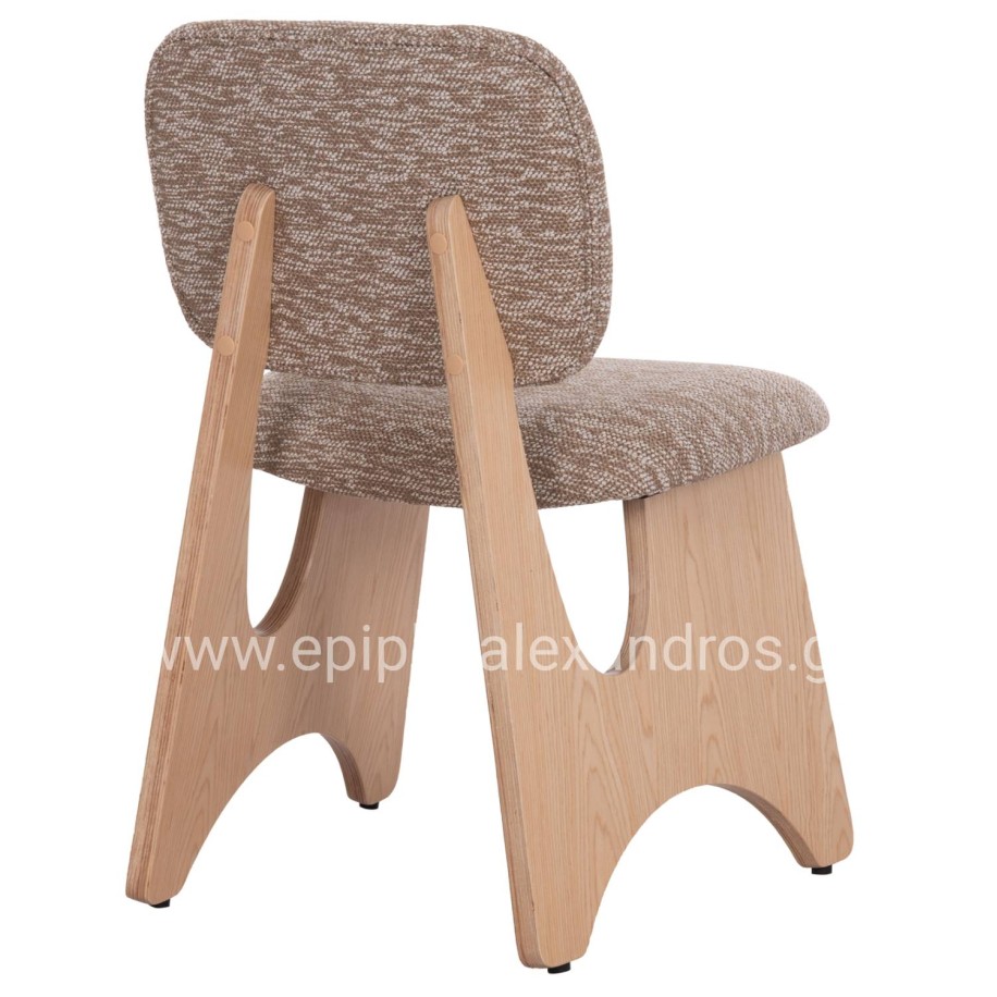 ΚΑΡΕΚΛΑ ΤΡΑΠΕΖΑΡΙΑΣ BELLISI HM18248.01 ΚΑΦΕ ΥΦΑΣΜΑ-PLYWOOD ΧΡΩΜΑ ΔΡΥΟΣ 53x56x78Υεκ.