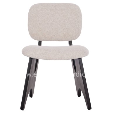 DINING CHAIR BELLISI HM18248.02 FABRIC IN CREAM WHITE-PLYWOOD IN BLACK 53x56x78Hcm.