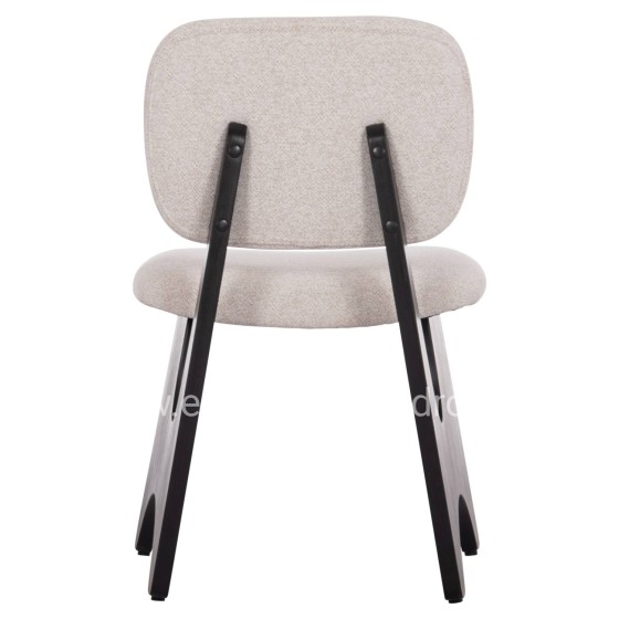 DINING CHAIR BELLISI HM18248.02 FABRIC IN CREAM WHITE-PLYWOOD IN BLACK 53x56x78Hcm.