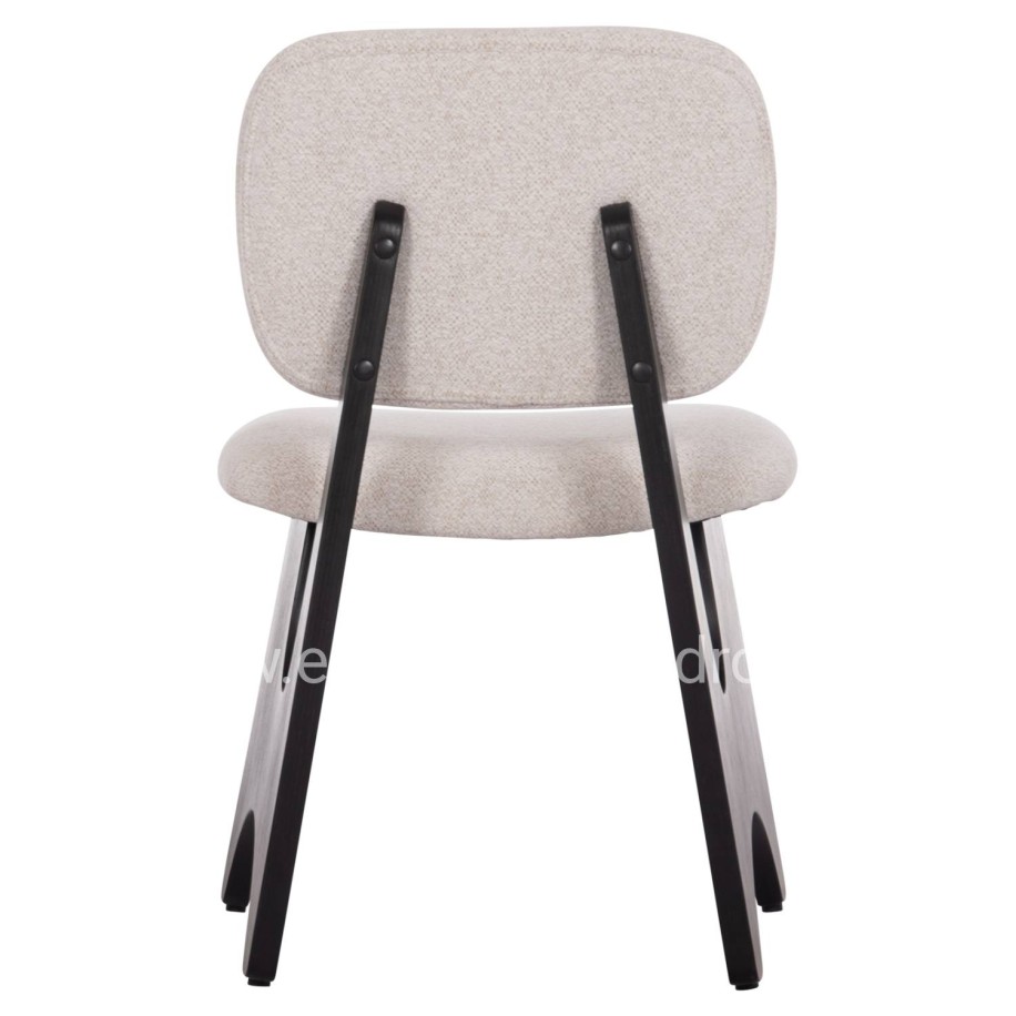 DINING CHAIR BELLISI HM18248.02 FABRIC IN CREAM WHITE-PLYWOOD IN BLACK 53x56x78Hcm.