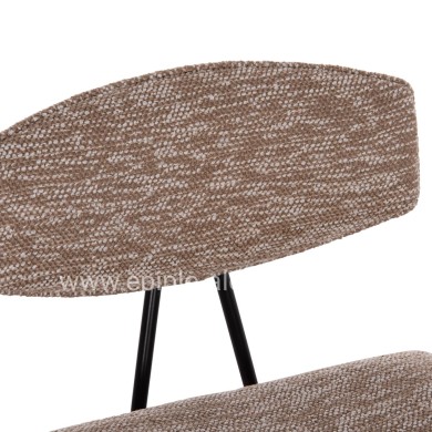 BAR STOOL MED.HEIGHT INOVER HM9984.01 PLYWOOD IN WHITEWASH--BROWN FABRIC 50x48x90Hcm.