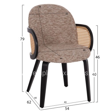 ΠΟΛΥΘΡΟΝΑ ΤΡΑΠΕΖΑΡΙΑΣ BECKER HM18246.03 PLYWOOD ΜΑΥΡΟ--ΚΑΦΕ ΥΦΑΣΜΑ 54x62x79Υεκ.