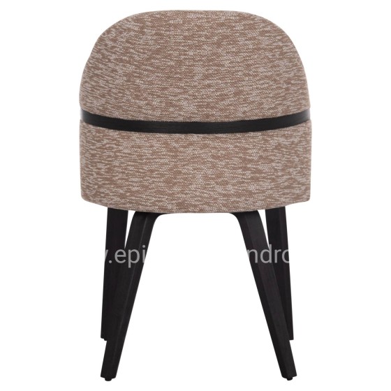 DINING CHAIR DEKKER HM18249.03 PLYWOOD IN BLACK--FABRIC IN BROWN 50x60x80Hcm.