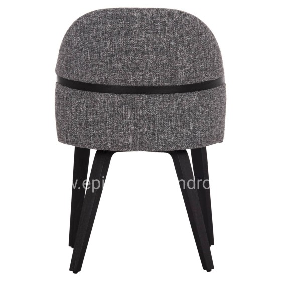 DINING CHAIR DEKKER HM18249.02 PLYWOOD IN BLACK--FABRIC IN GREY 50x60x80Hcm.