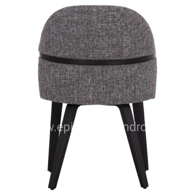 DINING CHAIR DEKKER HM18249.02 PLYWOOD IN BLACK--FABRIC IN GREY 50x60x80Hcm.